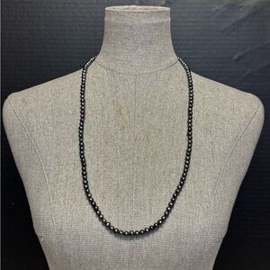 30-inch Sterling Black Dyed Cultured Pearl Necklace #5457